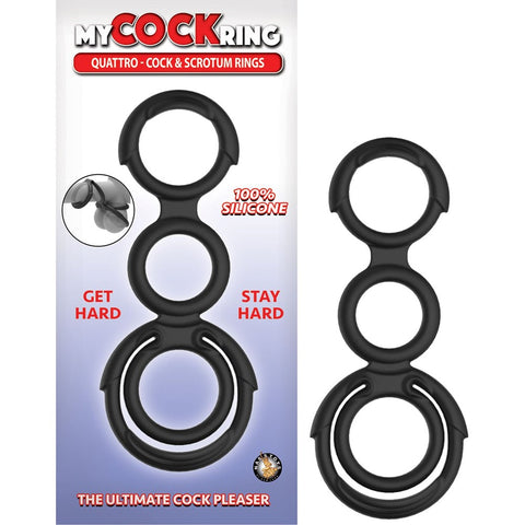 My Cockring Quattro Cock And Scrotum Ring by Nasstoys - Stretchy Cock Rings