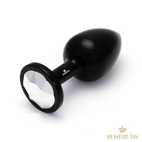 Rosebuds Large Black Aluminium Gem Butt Plug by Rianne S - Butt Plugs