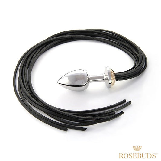 Rosebuds Intimate Fusion - Luxurious Metal Plug and Leather Whip Set