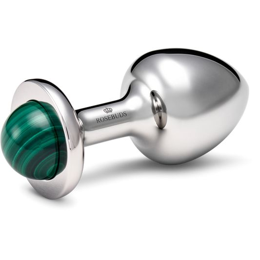 Stainless Steel Anal Plug Small With Malachite Gem - Butt Plugs