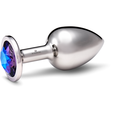 Rosebuds Stainless Steel Anal Pluge With Gem Large - Butt Plugs