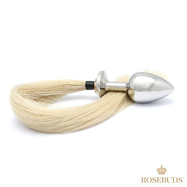 Rosebuds Luxurious Tailbud Blonde Horsetail Anal Pleasure Plug - Butt Plugs