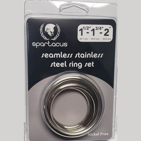Seamless Stainless Steel 3 Piece Penis Ring Set - Steel Cock Rings