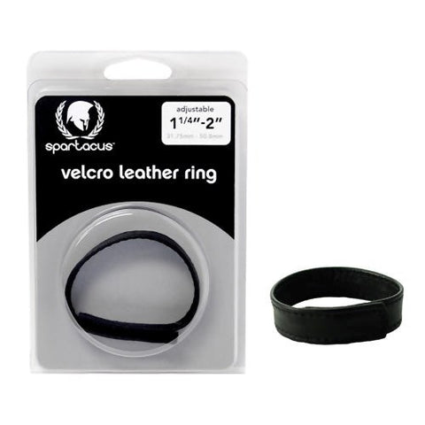 Sewn Leather Adjustable Velcro Cock Ring - Cock Rings