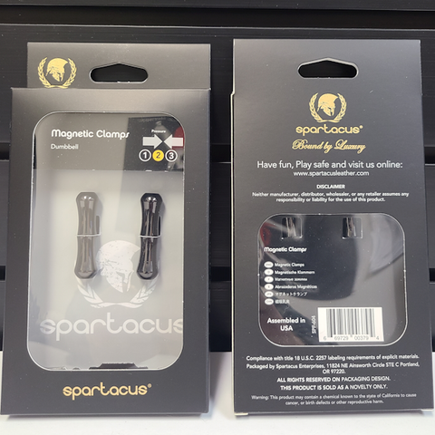 Dumbbell Magnetic Nipple And Clit Clamps by Spartacus - Nipple and Clit Clamps