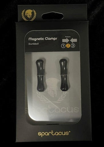 Dumbbell Magnetic Nipple And Clit Clamps by Spartacus - Nipple and Clit Clamps