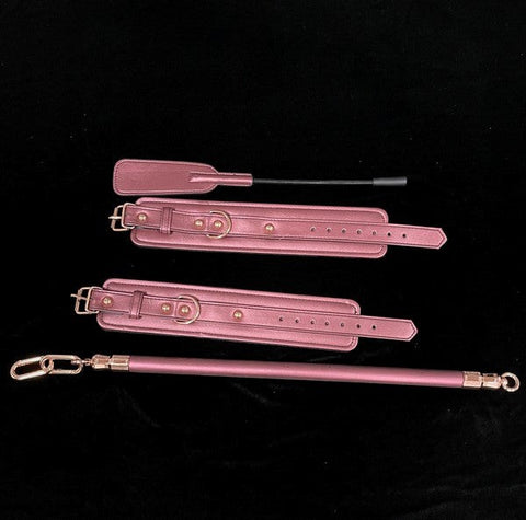 Spreader Bar Ankle Restraint And Crop Set by Spartacus - Cuffs and Restraints