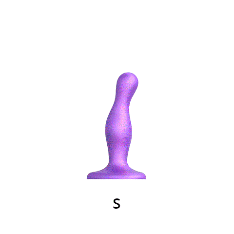 Curvy Metallic Purple Dildo Plug by Strap On Me - Anal Dildos