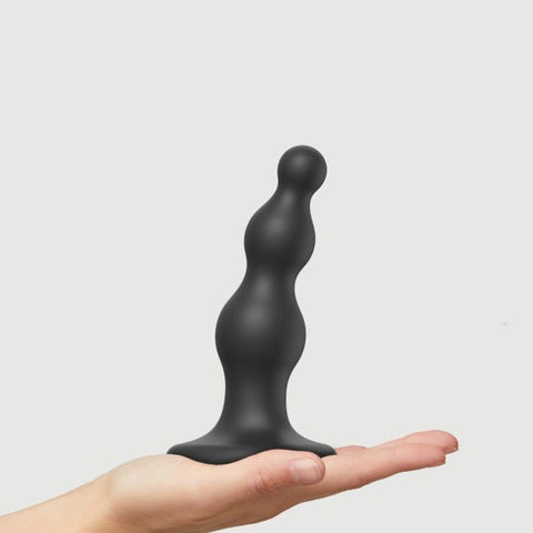Black 3 Bead Silicone Dildo Plug by Strap On Me - Anal Dildos