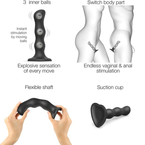 Dildo Plug with Geisha Balls by Strap-On-Me - Anal Dildos