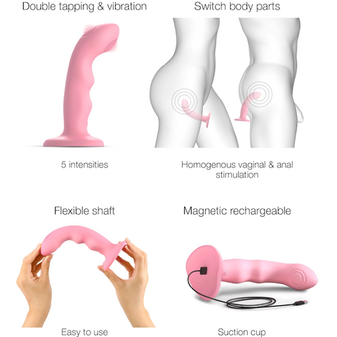 Tapping Vibrating Dildo Wave by Strap-On-Me - Vibrating Dildos