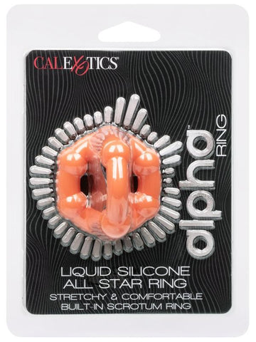 Alpha Liquid Silicone All Star Scrotum Support Cock Ring - Stretchy Cock Rings