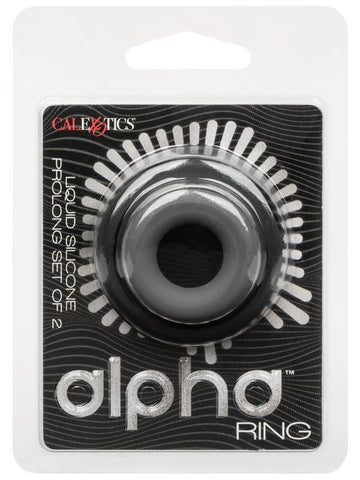 Alpha Liquid Silicone Prolong Stretchy Cock Ring Set of 2 - Cock Ring Sets