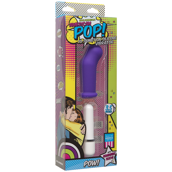 American Pop Pow Colorful Silicone Sleeve with Powerful Vibrator - - G-Spot Vibrators