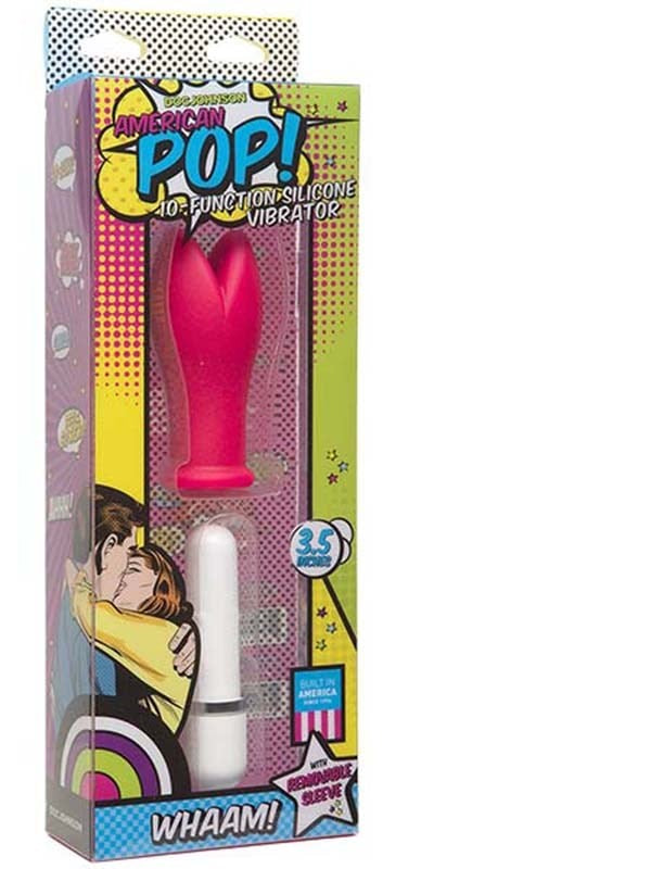 American Pop Whaam Double-Peaked Silicone Sleeve with Vibrator - - G-Spot Vibrators