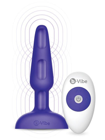 Trio Vibrating Remote Control Butt Plug by B-Vibe - Butt Plugs