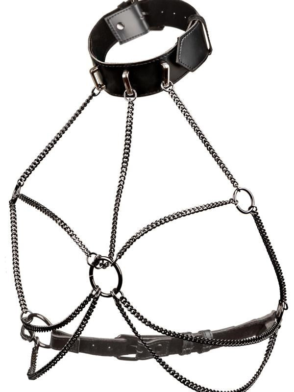 Euphoria Collection Multi Chain Fetish Collar Harness - - Collars and Leads