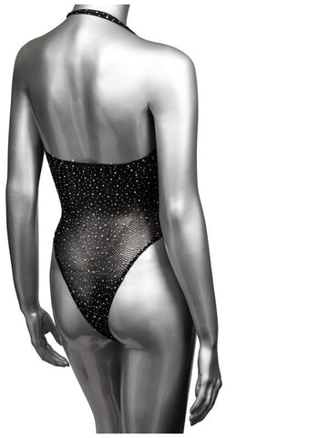 Radiance Deep V Rhinestone Mesh Bodysuit - Teddies and Bodysuits