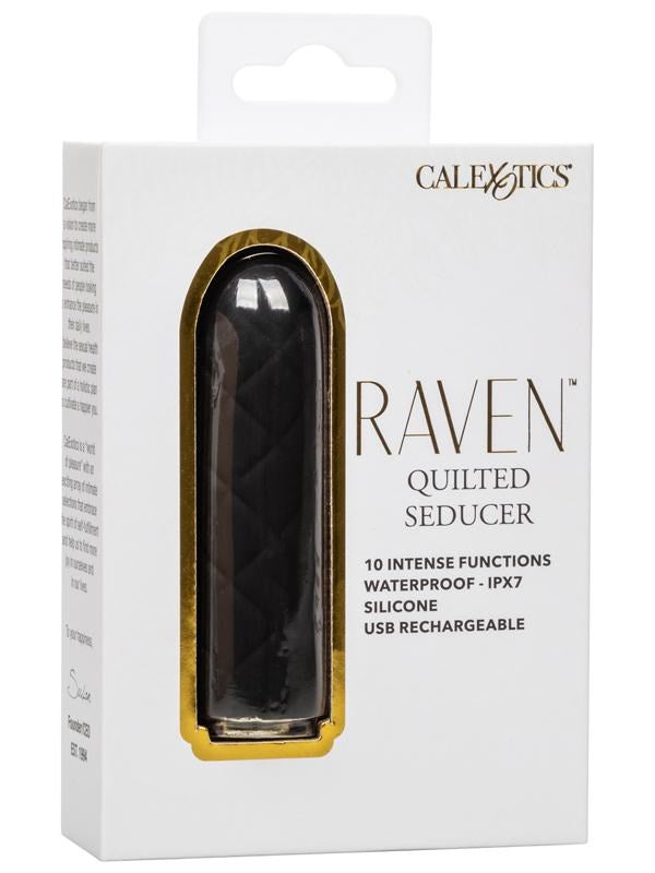 Raven Quilted Seducer Compact 10 Functions Mini Massager - - Bullet Vibrators