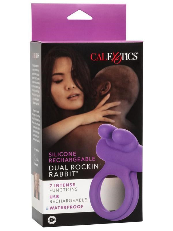 Rechargeable Rockin Rabbit Enhancer Vibrating Cock Ring - - Vibrating Cock Rings