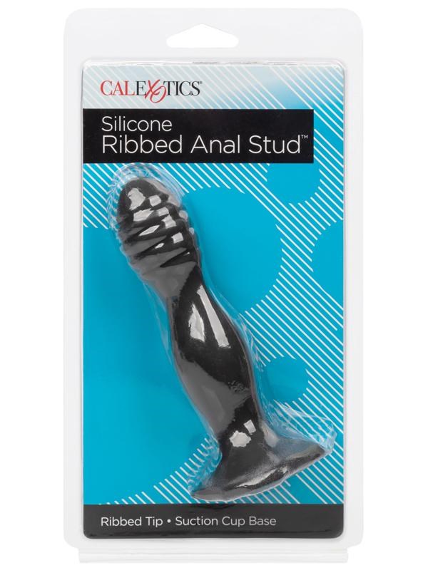 Silicone Ribbed Suction Cup Anal Plug - - Butt Plugs