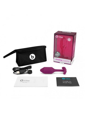 Vibrating Snug Plug Black by B-Vibe - Butt Plugs