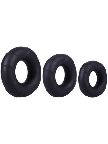 3 Stretchy Silicone Cock Ring Set by Doc Johnson - Cock Ring Sets