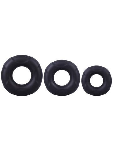 3 Stretchy Silicone Cock Ring Set by Doc Johnson - Cock Ring Sets