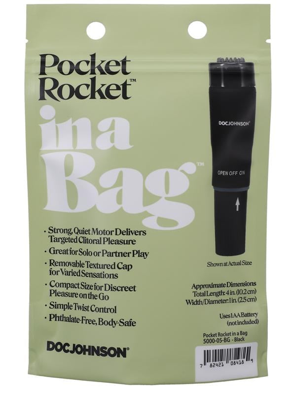 Doc Johnson Pocket Rocket Clitoral Stimulator In A Bag - - Clit Ticklers and Pulsators