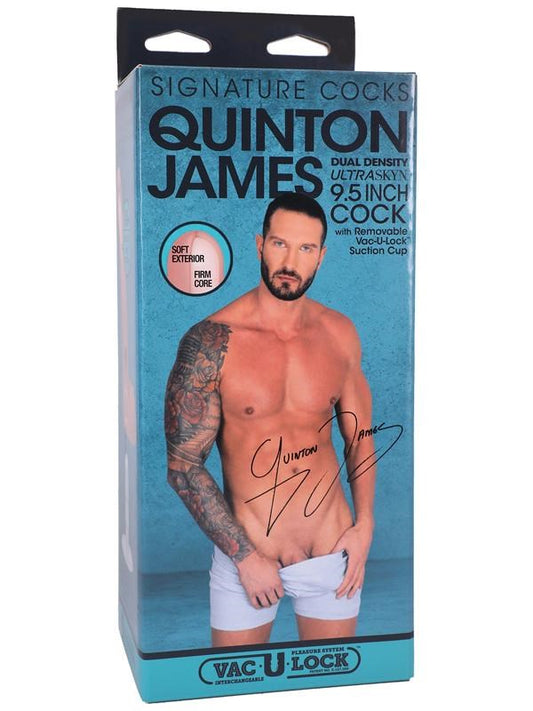 Quinton James 9.5 Inch ULTRASKYN Realistic Cock with Vac U Lock Cup - - Realistic Dildos