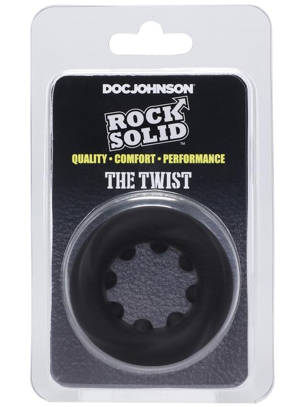 ROCK SOLID The Twist Prolong Pleasure Silicone Cock Ring - - Stretchy Cock Rings