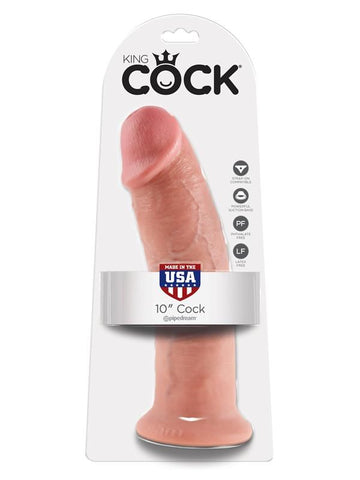 King Cock 10 Inch Suction Cup Realistic Cock with Balls - Realistic Dildos