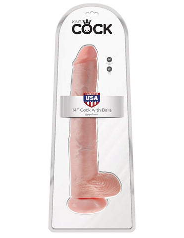 King Cock 14 Inch Realistic Cock with Balls - Realistic Dildos