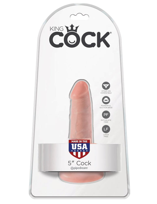 King Cock 5 Inch Realistic Dildo with Suction Cup - - Realistic Dildos