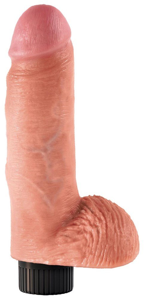 King Cock 7 inch Realistic Vibrating Cock with Balls - - Vibrating Dildos