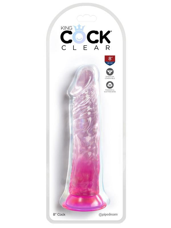 King Cock Clear 8 Inch Translucent & Realistic Dildo - - Realistic Dildos