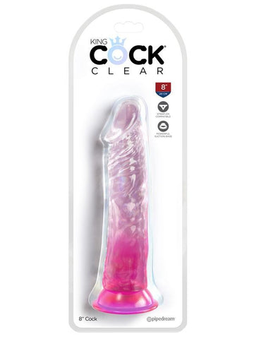 King Cock Clear 8 Inch Realistic Pleasure Dildo - Realistic Dildos