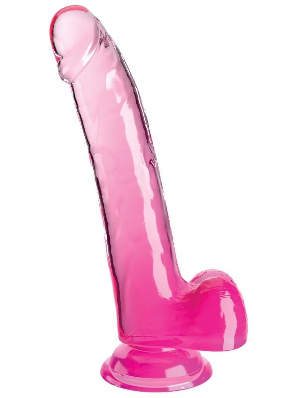 King Cock Clear 9 inch Realistic Cock with Balls - - Realistic Dildos