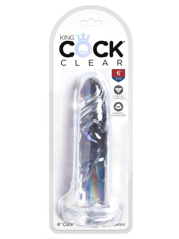 King Cock Clear Realistic Cock With Suction Cup Base - - Realistic Dildos