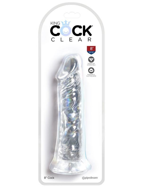 King Cock Clear Realistic Cock With Suction Cup Base - - Realistic Dildos