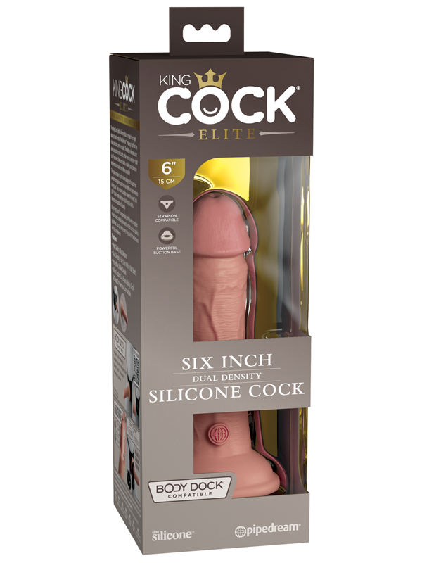 King Cock Elite 6 Inch Silicone Dual Density Realistic Cock - - Realistic Dildos