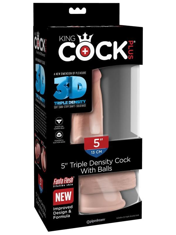 King Cock Plus Triple Density Realistic Cock with Balls - - Realistic Dildos