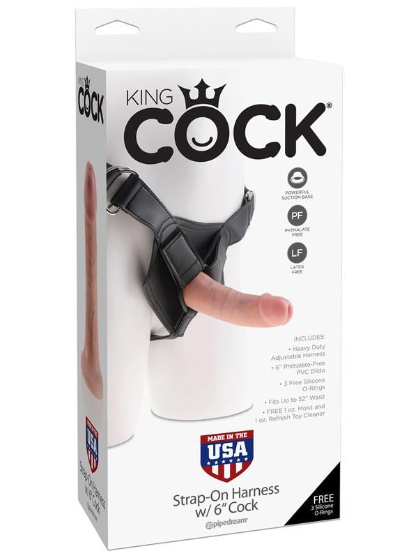 King Cock Strap-On Harness with Realistic Cock Flesh - - Strap On Sextoys