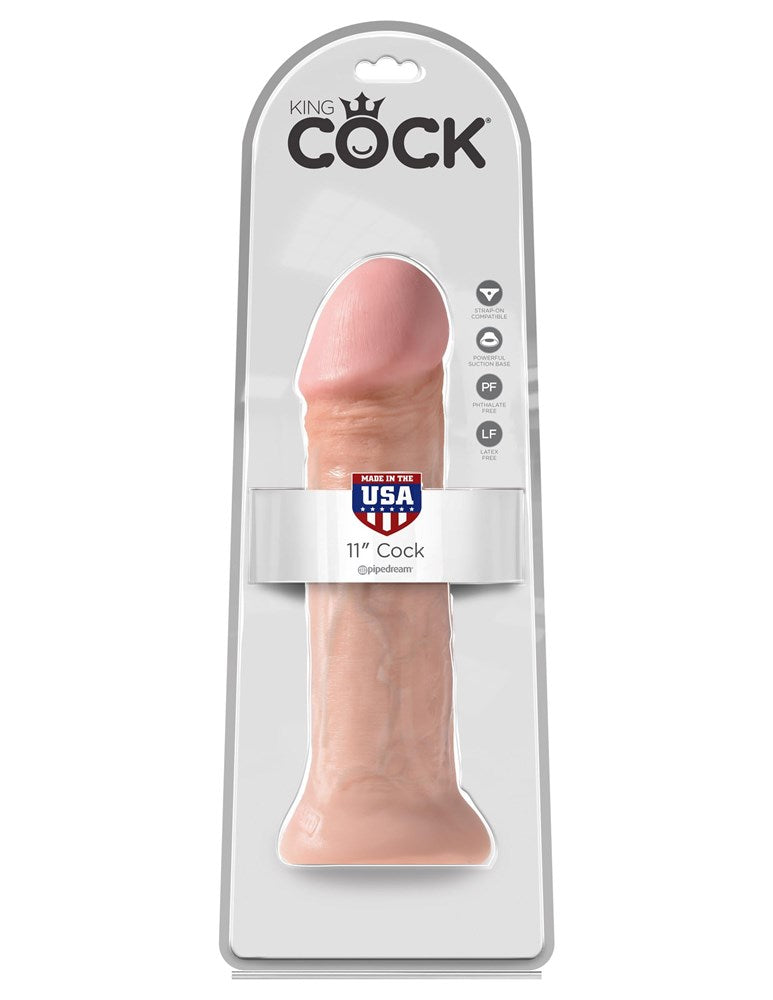 King Cock Suction Cup Base Realistic Dildo Flesh - - Realistic Dildos