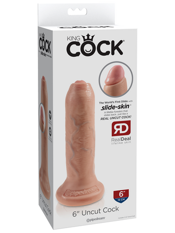 King Cock Uncut Lifelike with Foreskin - Realistic Dildos
