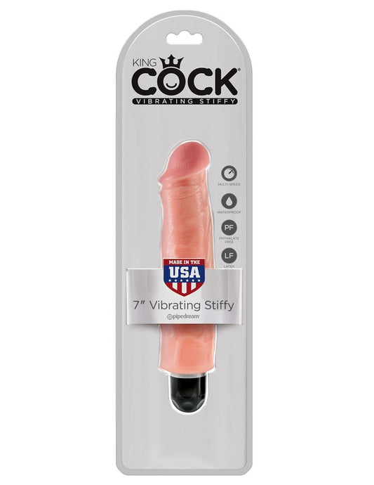 King Cock Vibrating Stiffy Realistic & Body-Safe Dildo Flesh - - Vibrating Dildos