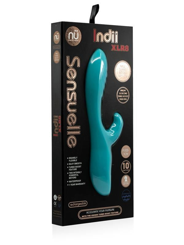 Nu Sensuelle Indii XLR8 10 Functions Rabbit Vibrator - - Rabbit Vibrators