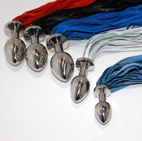 Leather Tail Butt Plug Large by Hell's Couture - Steel Sex Toys