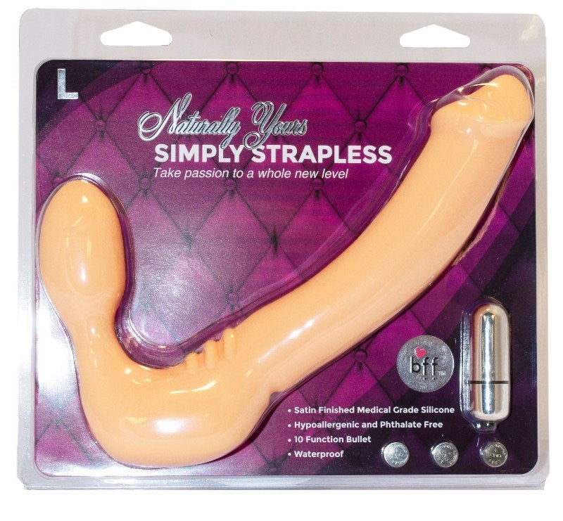 Simply Strapless Vibrating Silicone Strap-On Large - - Strap On Sextoys