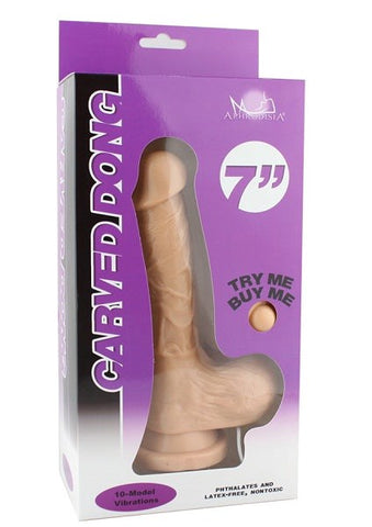 Carved Vibrating 7 Inch Dildo by Aphrodisia - Realistic Dildos